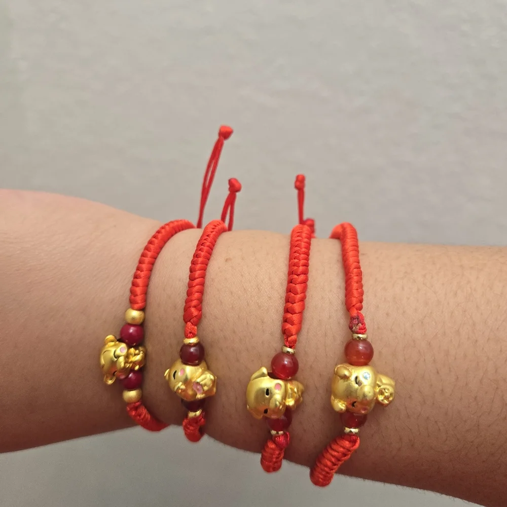 Red and Gold Chinese Zodiac Lucky Charm Bracelet - Picture 8 of 15